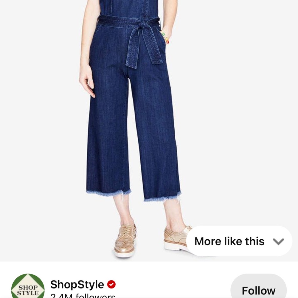 Chic Blue Denim Jumpsuit with Belt